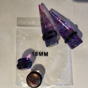 Purple and Pink Ear Gauges